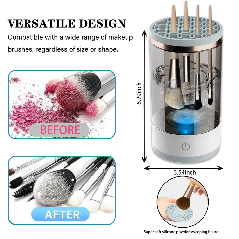 Electric Makeup Brush Cleaner Kit with UV Light