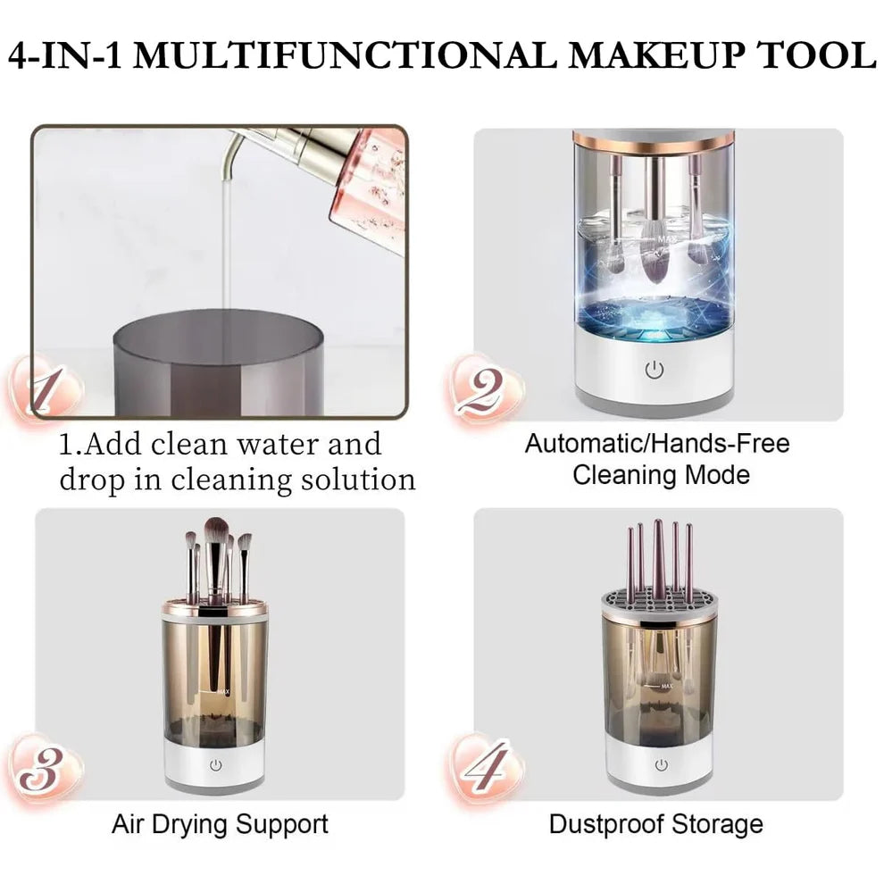 Electric Makeup Brush Cleaner Kit with UV Light