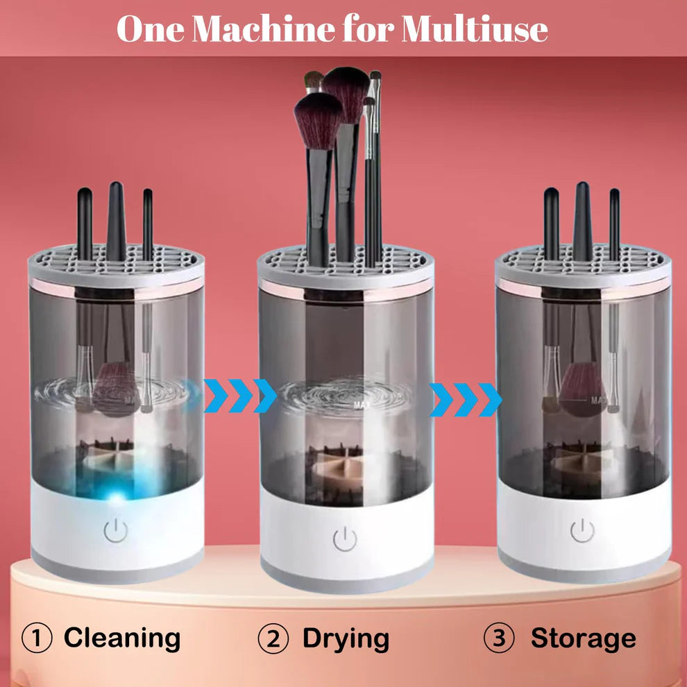 Electric Makeup Brush Cleaner Kit with UV Light