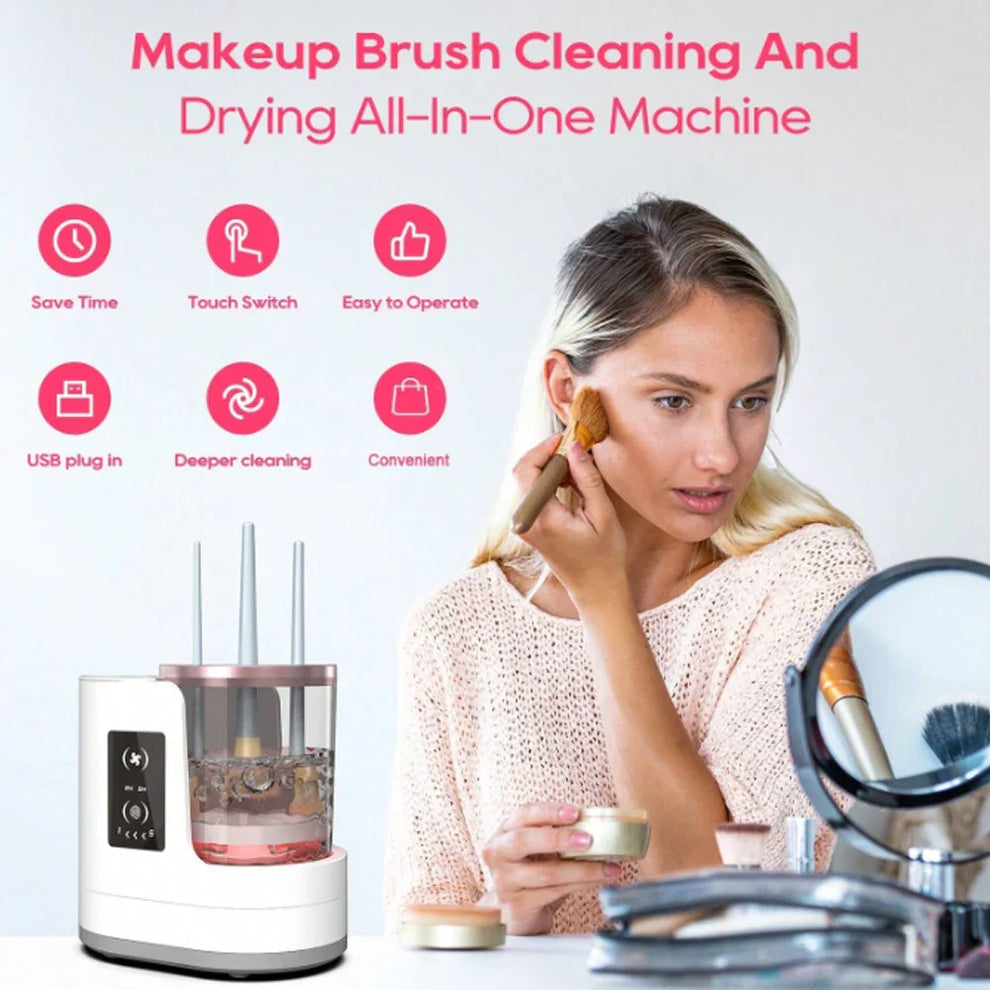 Electric Makeup Brush Cleaner Kit with UV Light