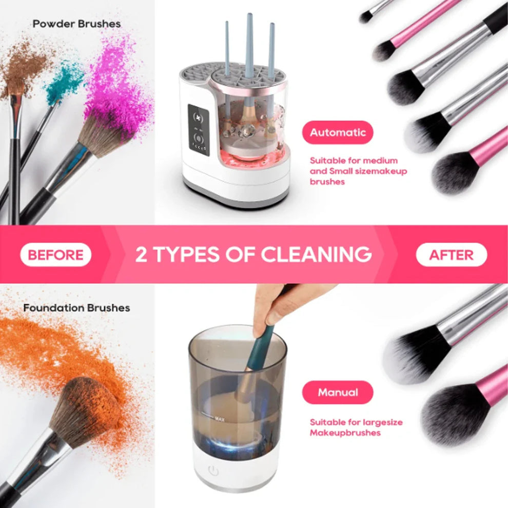 Electric Makeup Brush Cleaner Kit with UV Light