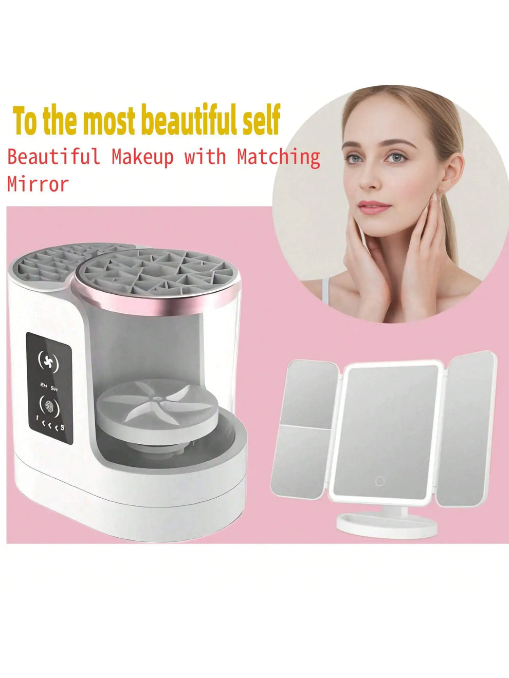 Electric Makeup Brush Cleaner Kit with UV Light