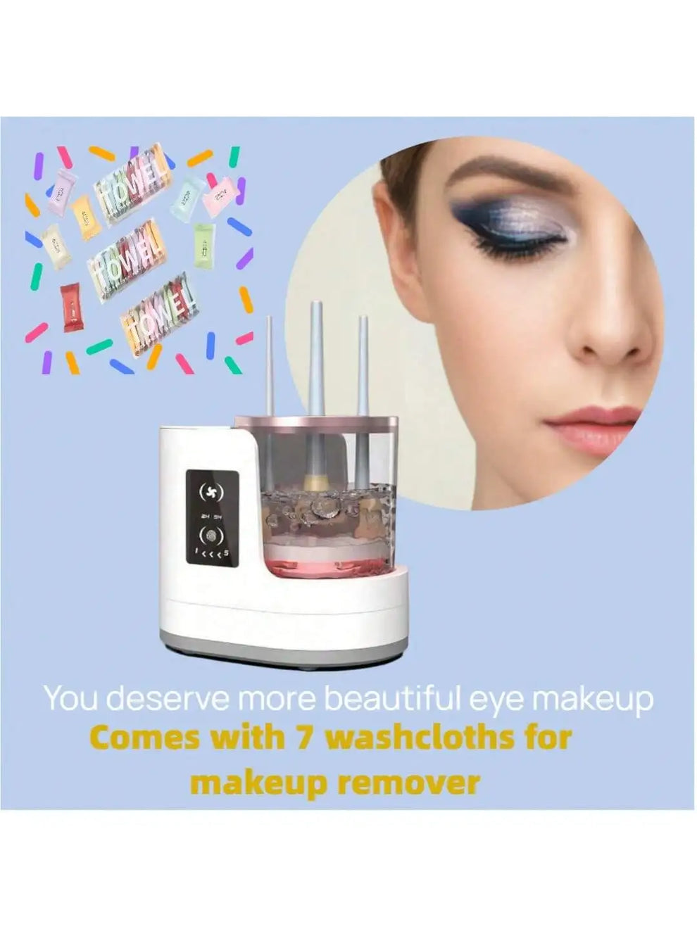 Electric Makeup Brush Cleaner Kit with UV Light